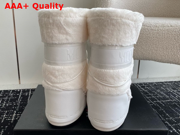 Moon Boot Icon White Faux Fur Boots 17005265 Replica