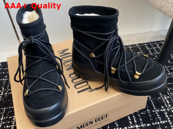 Moon Boot Luna Black Suede Boots 23539124 Replica