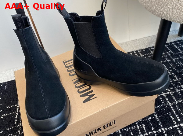 Moon Boot Luna Black Suede Chelsea Boots 23539131 Replica
