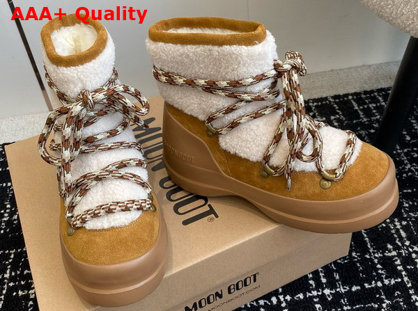 Moon Boot Luna Brown Shearling Boots 23538478 Replica