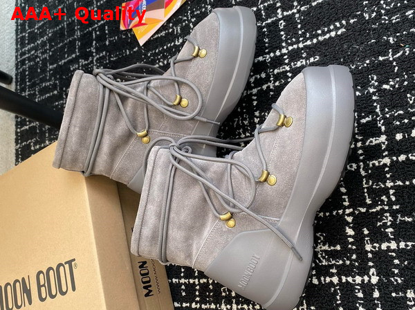 Moon Boot Luna Grey Suede Boots Replica