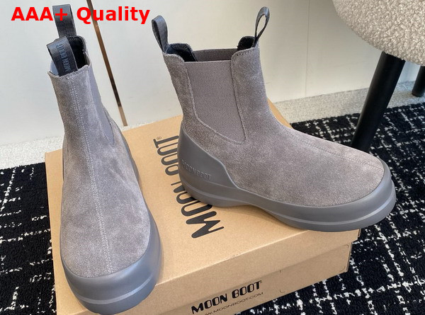Moon Boot Luna Grey Suede Chelsea Boots 23539128 Replica