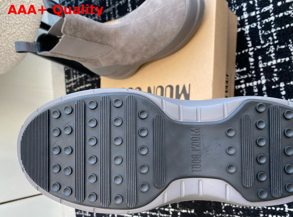 Moon Boot Luna Grey Suede Chelsea Boots 23539128 Replica