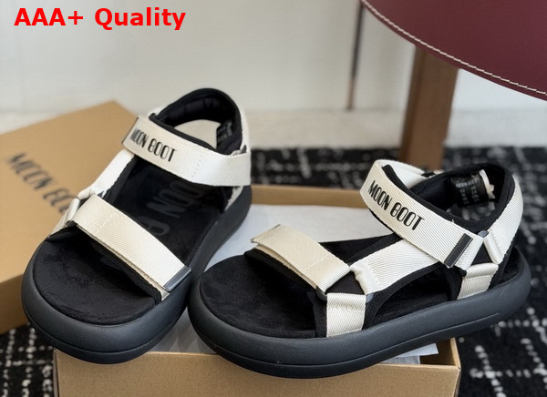 Moon Boot Super Sandal Black and White 80D2420010 Replica
