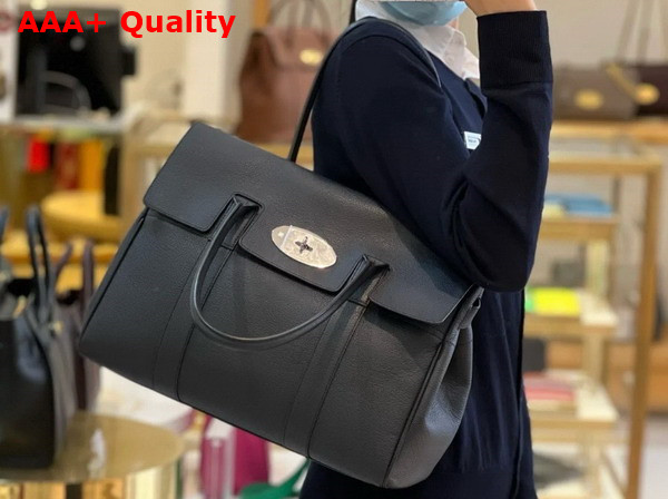 Mulberry Bayswater in Black Small Classic Grain Leather with Silver Lock Replica