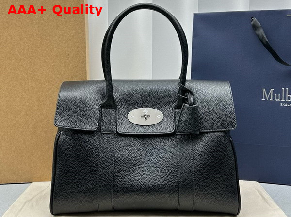 Mulberry Bayswater in Black Small Classic Grain Leather with Silver Lock Replica