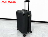 Rimowa Cabin Luggage in Black Leather and Anodized Aluminum Replica