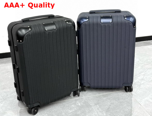 Rimowa Cabin Luggage in Black Leather and Anodized Aluminum Replica