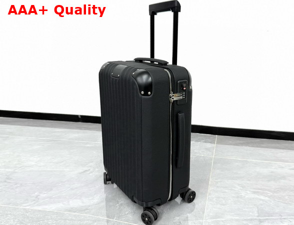 Rimowa Cabin Luggage in Black Leather and Anodized Aluminum Replica
