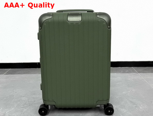 Rimowa Cabin Luggage in Green Leather and Anodized Aluminum Replica