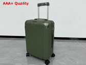 Rimowa Cabin Luggage in Green Leather and Anodized Aluminum Replica