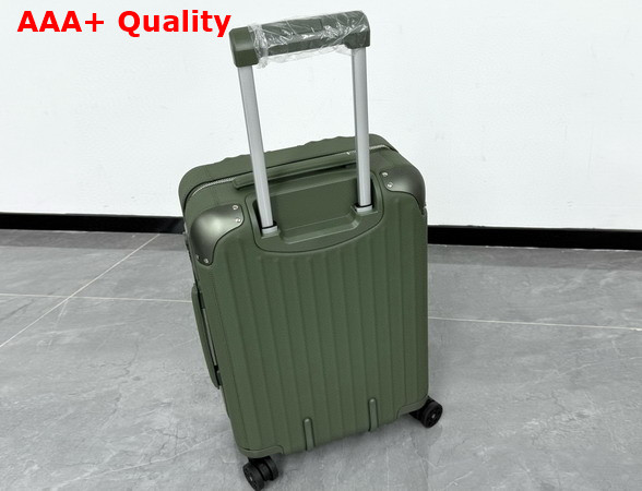 Rimowa Cabin Luggage in Green Leather and Anodized Aluminum Replica