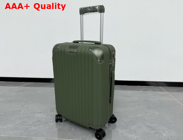 Rimowa Cabin Luggage in Green Leather and Anodized Aluminum Replica