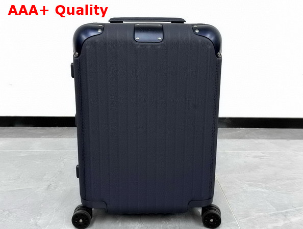 Rimowa Cabin Luggage in Navy Blue Leather and Anodized Aluminum Replica