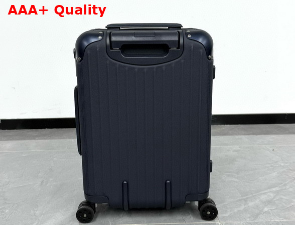 Rimowa Cabin Luggage in Navy Blue Leather and Anodized Aluminum Replica