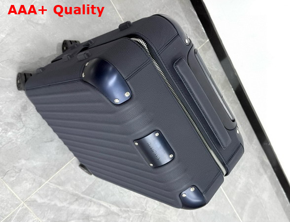 Rimowa Cabin Luggage in Navy Blue Leather and Anodized Aluminum Replica