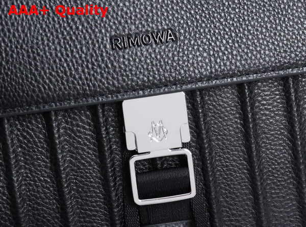 Rimowa Never Still Leather Flap Backpack Large in Black Replica