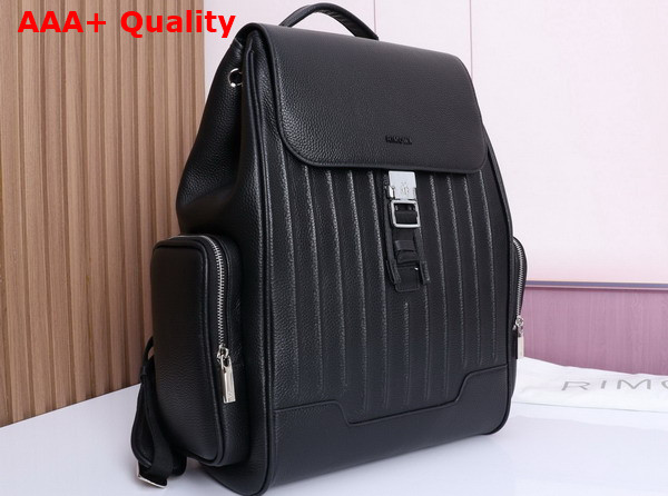 Rimowa Never Still Leather Flap Backpack Large in Black Replica