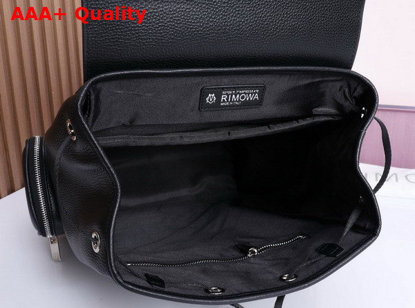 Rimowa Never Still Leather Flap Backpack Large in Black Replica