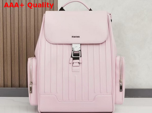 Rimowa Never Still Leather Flap Backpack Large in Pink Replica