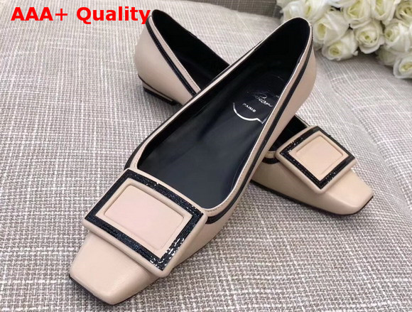 Roger Vivier Belle Vivier Graphic Ballerinas in Nude Calf Leather Replica