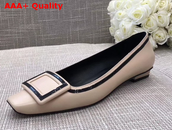 Roger Vivier Belle Vivier Graphic Ballerinas in Nude Calf Leather Replica