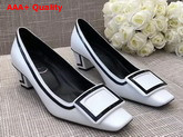 Roger Vivier Belle Vivier Graphic Pumps in White Calfskin Replica