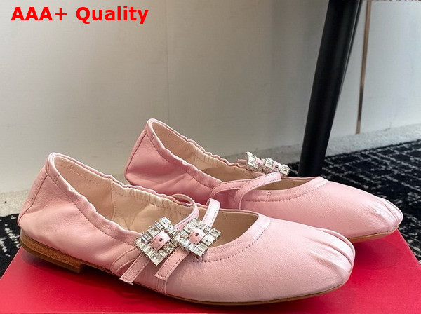 Roger Vivier Mary Janes in Nappa Leather Pink Replica