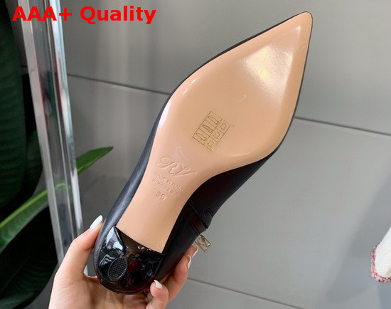 Roger Vivier Pointy Strass Buckle Booties in Black Leather Replica