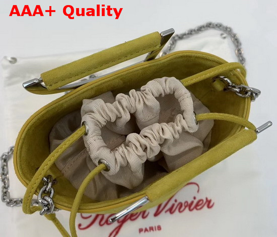 Roger Vivier RV Mini Bag in Yellow Suede Replica