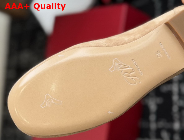 Roger Vivier Tres Vivier Boat Loafers in Suede Beige Replica