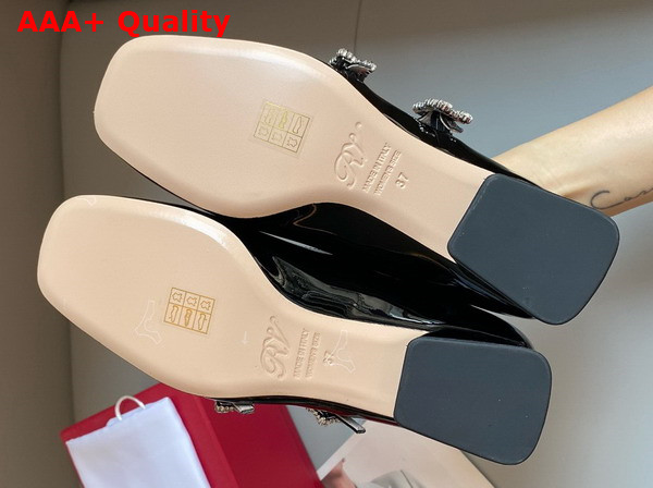 Roger Vivier Tres Vivier Strass Buckle Mini Babies Ballerinas in Black Patent Leather Replica