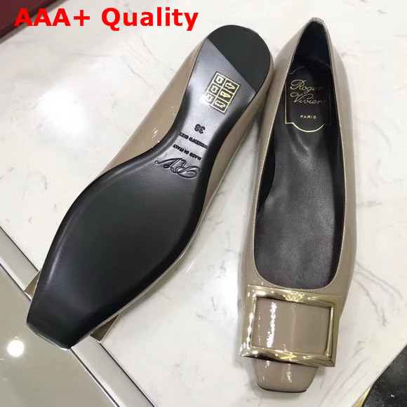 Roger Vivier Trompette Ballerinas in Grey Patent Leather Replica