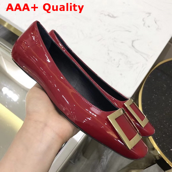 Roger Vivier Trompette Ballerinas in Oxblood Patent Leather Replica