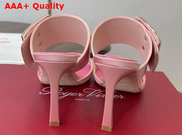 Roger Vivier Trompette Mules in Satin Pink Replica
