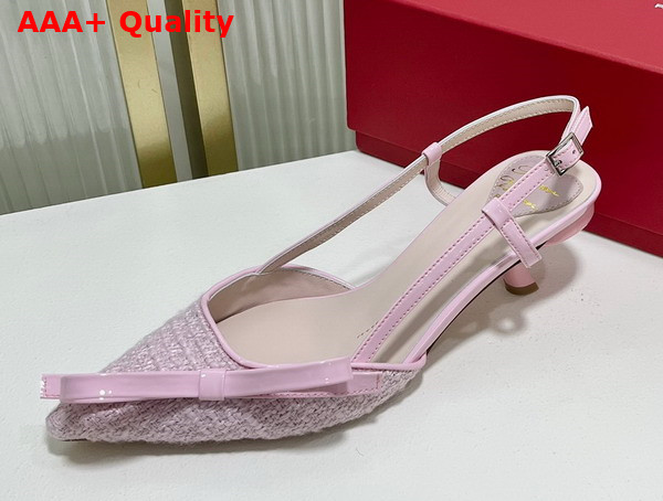 Roger Vivier Virgule Bow Slingback Pumps in Pink Fabric Replica