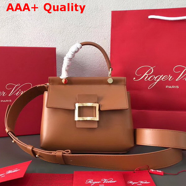Roger Vivier Viv Cabas Mini in Light Brown Leather Replica