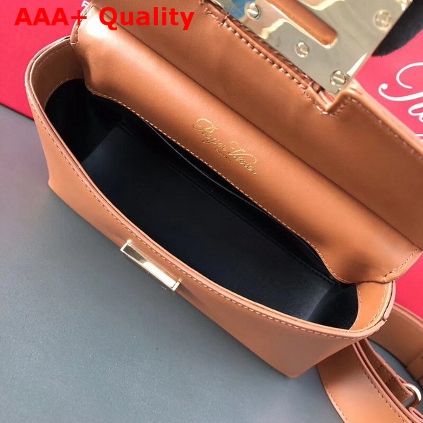 Roger Vivier Viv Cabas Mini in Light Brown Leather Replica