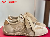 Roger Vivier Viv Low Sneakers in Suede Beige Replica