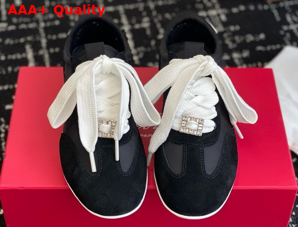Roger Vivier Viv Low Sneakers in Suede Black Replica
