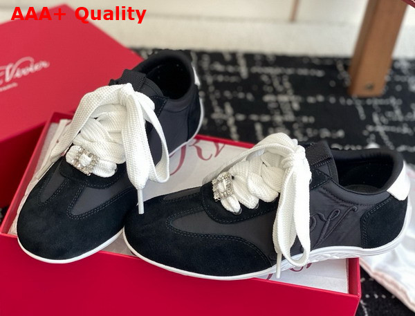 Roger Vivier Viv Low Sneakers in Suede Black Replica