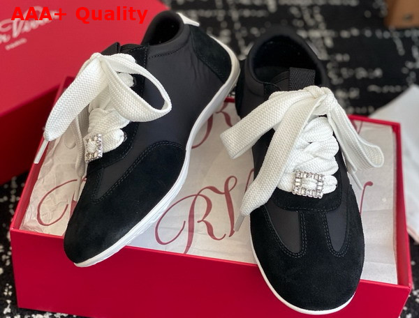 Roger Vivier Viv Low Sneakers in Suede Black Replica