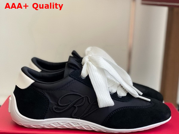 Roger Vivier Viv Low Sneakers in Suede Black Replica