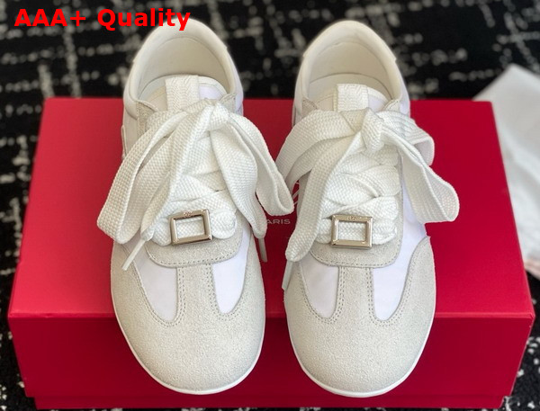 Roger Vivier Viv Low Sneakers in Suede White Replica