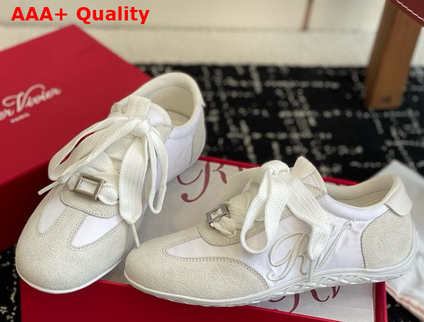 Roger Vivier Viv Low Sneakers in Suede White Replica