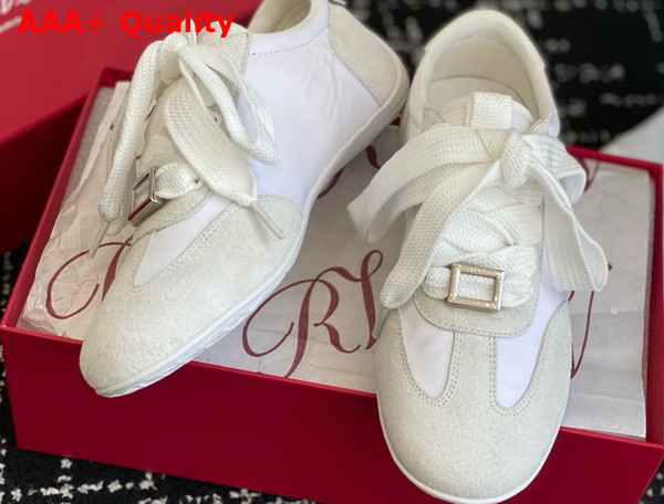 Roger Vivier Viv Low Sneakers in Suede White Replica