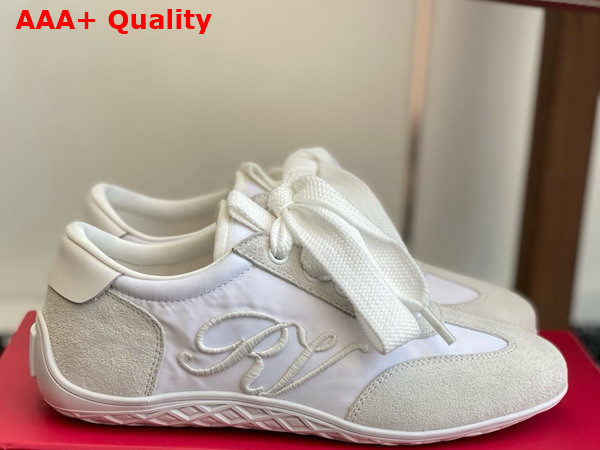 Roger Vivier Viv Low Sneakers in Suede White Replica