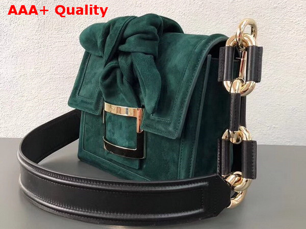 Roger Vivier Viv Mini Bow Suede Shoulder Bag in Green Suede Replica