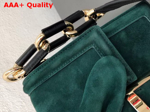 Roger Vivier Viv Mini Bow Suede Shoulder Bag in Green Suede Replica