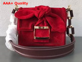 Roger Vivier Viv Mini Bow Suede Shoulder Bag in Red Suede Replica